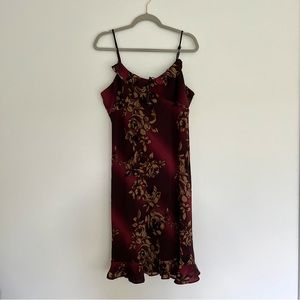 Vintage Maroon Midi Dress